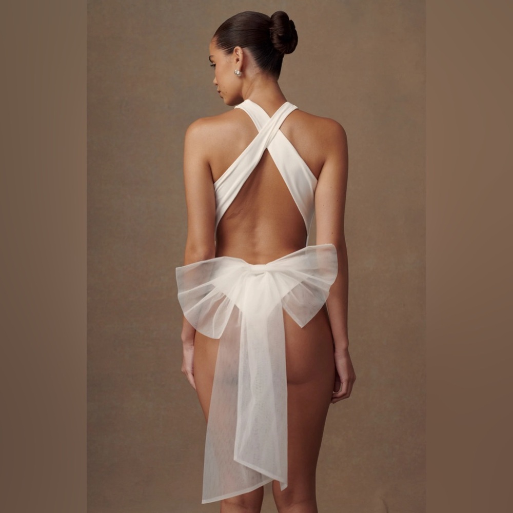 Meshki Wyla Tulle Bow One Piece - White 
new without tags